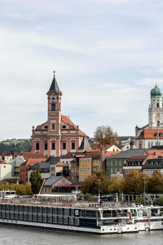 Old Town of Passau, Germany Seen from the River Danube