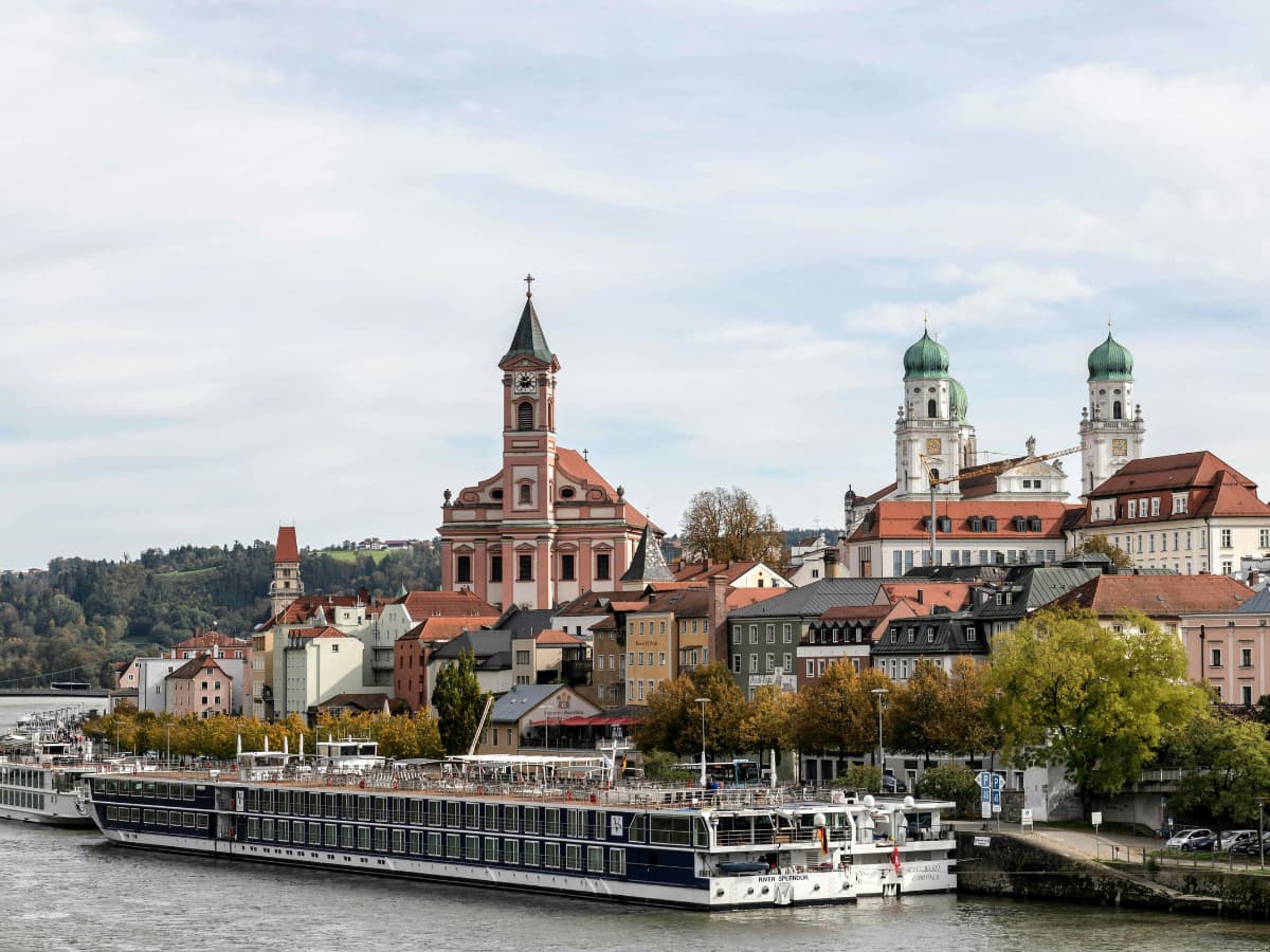 Old Town of Passau, Germany Seen from the River Danube