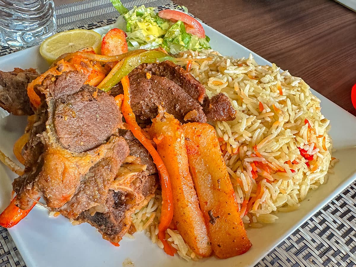 Braised Goat and rice at Zain's