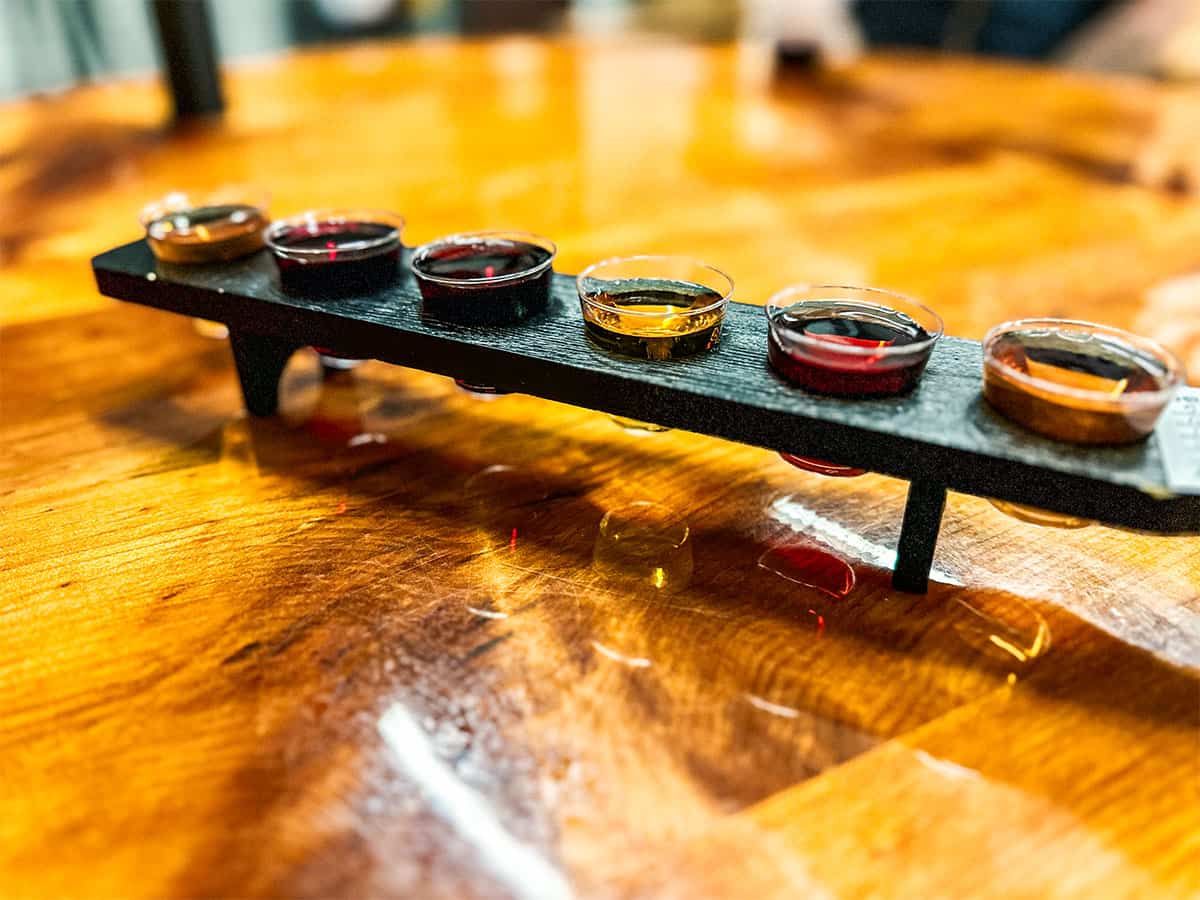 mead flight at Oppegaard Meadery